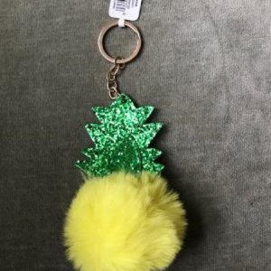 Fuzzy Pineapple Keychain Pom P